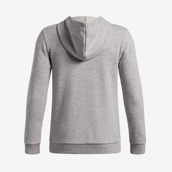 Picture of UNDER ARMOUR otr kapucar 6009316-011 RIVAL LIGHTWEIGHT 1/2 ZIP HOODIE mod gray full heather black