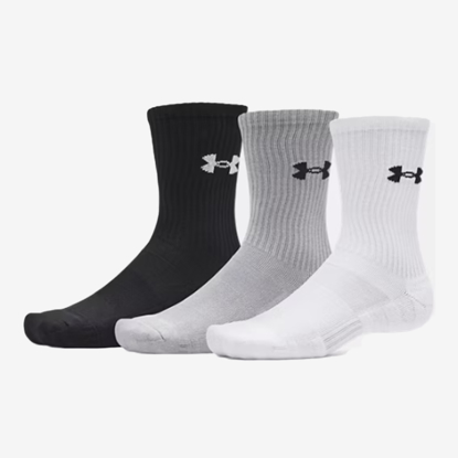 UNDER ARMOUR nogavice 6009685-101 PERFORMANCE COTTON 3-PACK CREW SOCKS white steel