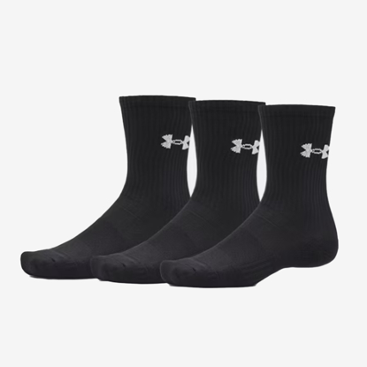 UNDER ARMOUR nogavice 6009685-008 PERFORMANCE COTTON 3-PACK CREW SOCKS ultimate black white