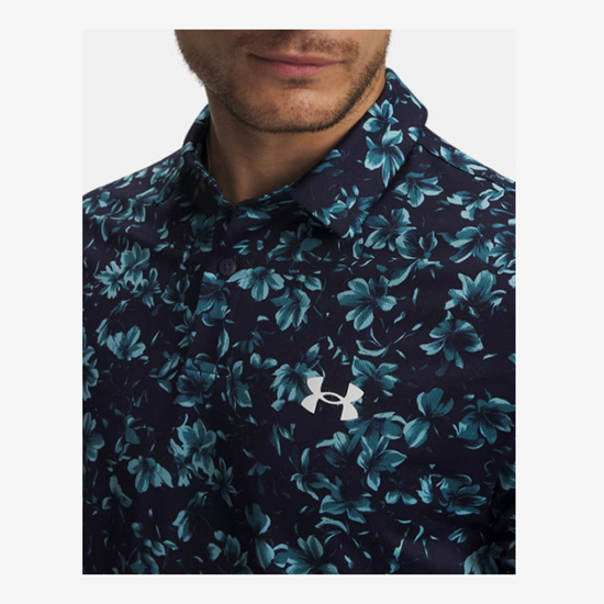 UNDER ARMOUR m golf majica 6009800-411 UA MATCHPLAY PRINTED midnight navy blue haze white