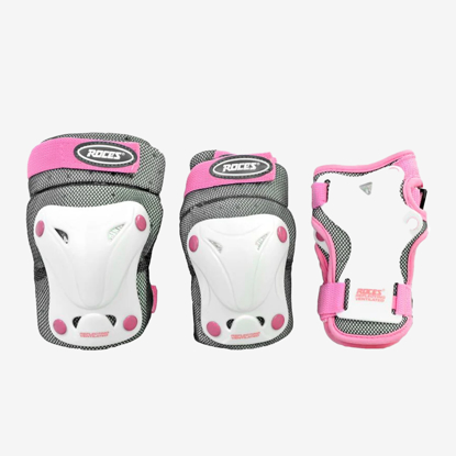 ROCES otr ščitniki set 301352 03 JR VENTILATED 3-PACK white pink