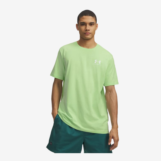 UNDER ARMOUR m majica 1326799-712  UA LEFT CHEST LOGO SHORT SLEEVE lumos lime white