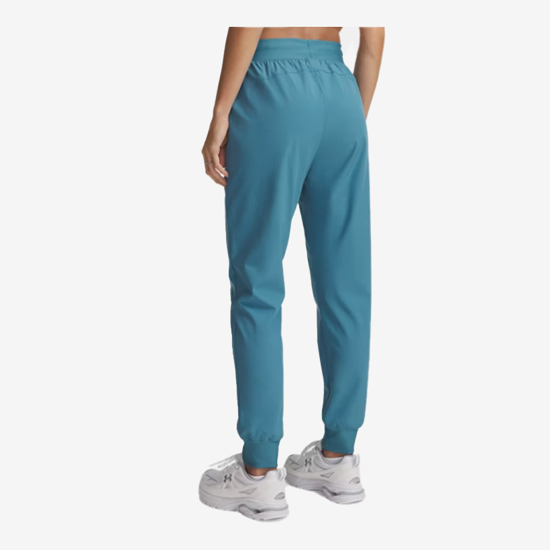 UNDER ARMOUR ž hlače 1382727-466 UA RIVAL HIGH-RISE WOVEN PANTS boundless blue white