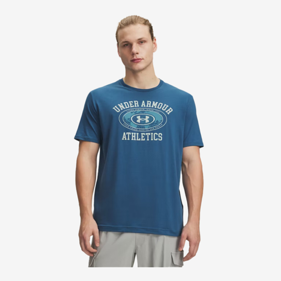 UNDER ARMOUR m majica 6009261-498 UA ARMOUR GLOBE SHORT SLEEVE wham blue atlas green