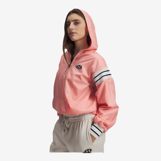 UNDER ARMOUR ž jakna 6009946-603 ICON WOVEN HERITAGE ZIP posh pink white