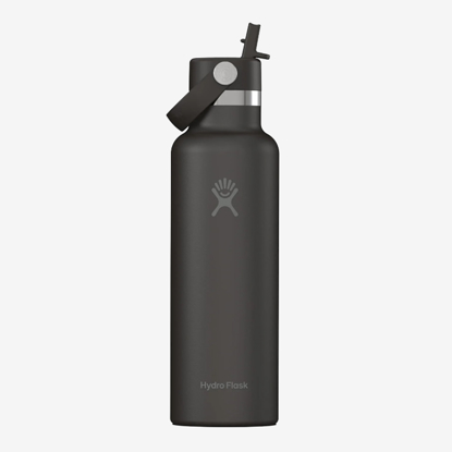 HYDRO FLASK 21 oz STANDARD MOUTH WITH FLEX STRAW CAP S21CFS001 621 ml black