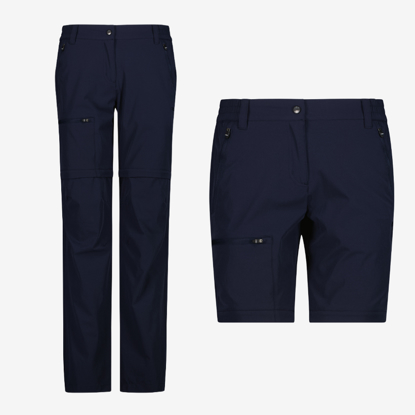 CMP ž hlače 34T5016 N950 ZIP-OFF STRETCH TROUSERS black blue