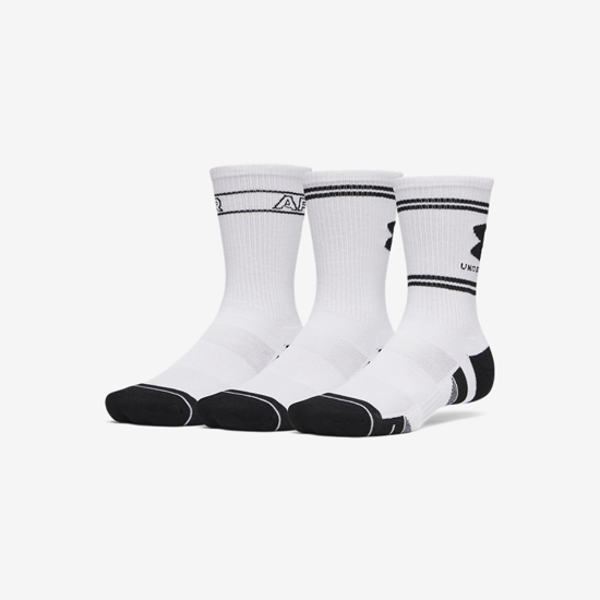 UNDER ARMOUR nogavice 6015141-100 PERFORMANCE TECH 3-PACK CREW SOCKS white