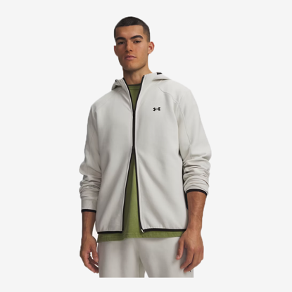 UNDER ARMOUR m jopica 6013431-110 UNSTOPPABLE FLEECE FULL-ZIP summit white black