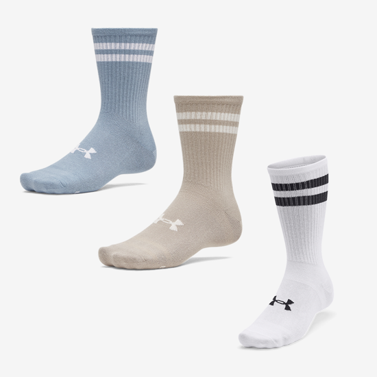 UNDER ARMOUR nogavice 1387058-034 ESSENTIAL 6-PACK CREW SOCKS blue fog blue wind white