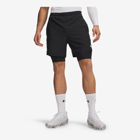UNDER ARMOUR m hlače 6013950-001 VANISH WOVEN 2.0 2IN1 SHORTS black white