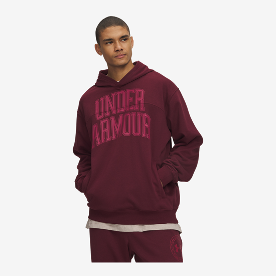UNDER ARMOUR m kapucar 6014686-625 UA RIVAL LIGHTWEIGHT GRAPHIC HOODIE vintage maroon claret