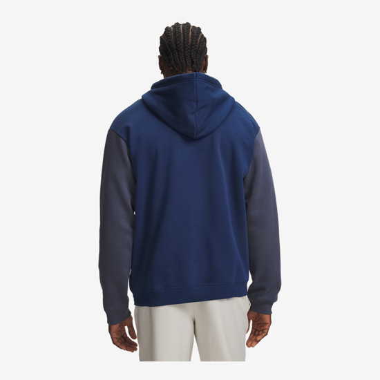 UNDER ARMOUR m kapucar 6014762-997 RIVAL FLEECE STRIPED HOODIE blackout navy downpour gray summit white