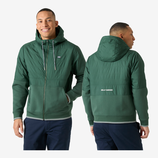 HELLY HANSEN m jopica 54649 390 KOSTER HYBRID FULL-ZIP HOODIE jungle green