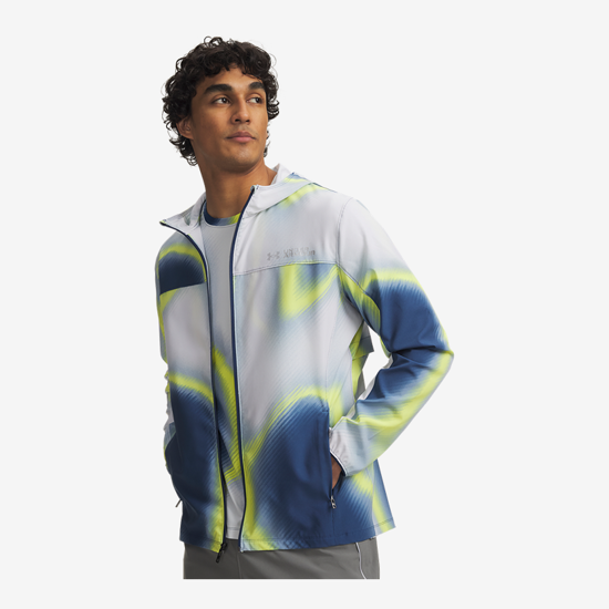UNDER ARMOUR m jakna 6015106-997 VELOCITI STORM JACKET blackout navy high vis yellow silver reflective