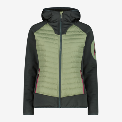 CMP ž jakna 36E1326 E624 HYBRID JACKET WITH FIXED HOOD green tea