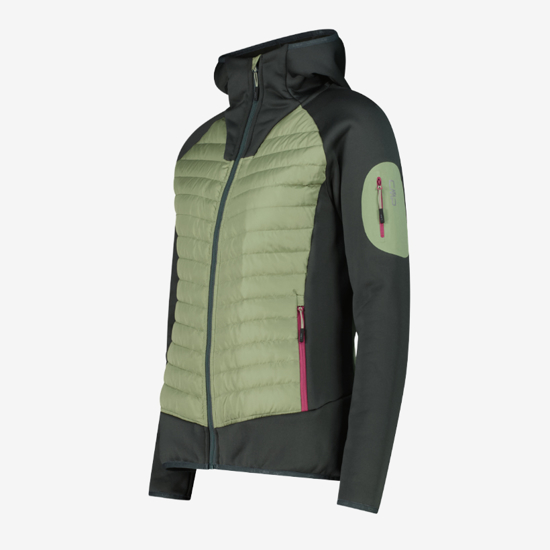 CMP ž jakna 36E1326 E624 HYBRID JACKET WITH FIXED HOOD green tea