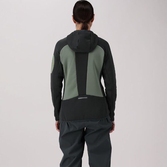 CMP ž jakna 36E1326 E624 HYBRID JACKET WITH FIXED HOOD green tea