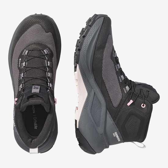 SALOMON ž pohodni čevlji 454097 GENESIS MID GTX black dawn pink lilac ash