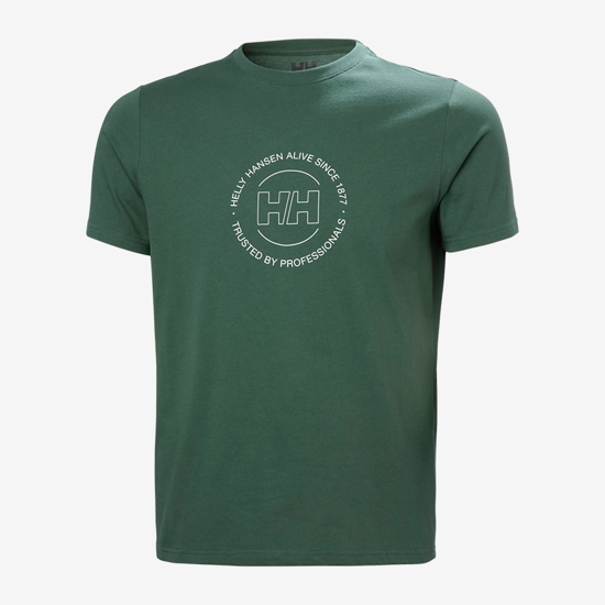 HELLY HANSEN m majica 54599 390 CORE GRAPHIC T-SHIRT 2.0 jugnle green