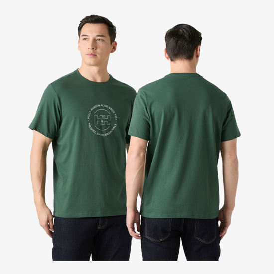 HELLY HANSEN m majica 54599 390 CORE GRAPHIC T-SHIRT 2.0 jugnle green