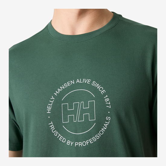 HELLY HANSEN m majica 54599 390 CORE GRAPHIC T-SHIRT 2.0 jugnle green