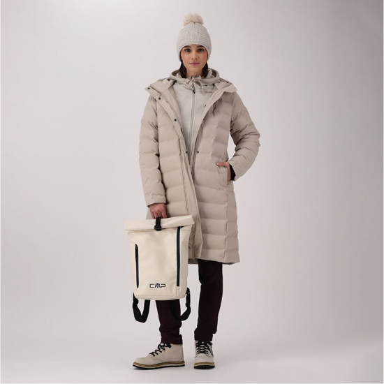 CMP ž plašč 35K3676 P220 LONG PADDED DOWN JACKET WITH HOOD kaki