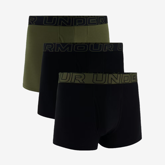 UNDER ARMOUR m spodnje hlače 1383891-005 PERFORMANCE COTTON 3-PACK BOXERJOCK black marine OD green