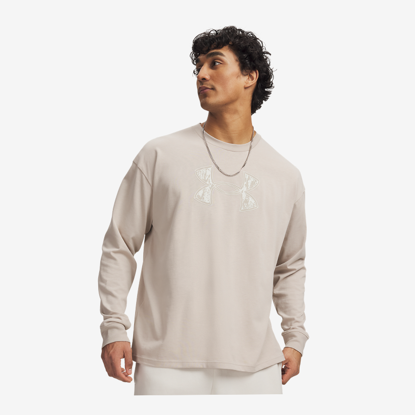 UNDER ARMOUR m majica 6013621-200 HEAVYWEIGHT UNSTOPPABLE LONG SLEEVE highland buff summit white