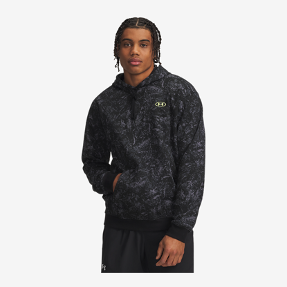 UNDER ARMOUR m kapucar 6013452-008 RIVAL FLEECE PRINTED ultimate black green citrine