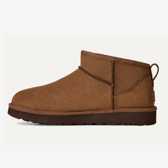 UGG ž škornji 1184556 CLASSIC ULTRA MINI NUBUCK dark chestnut