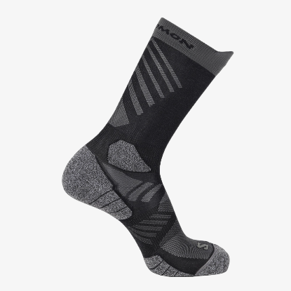 SALOMON tekaške nogavice AERO CREW black/castlerock