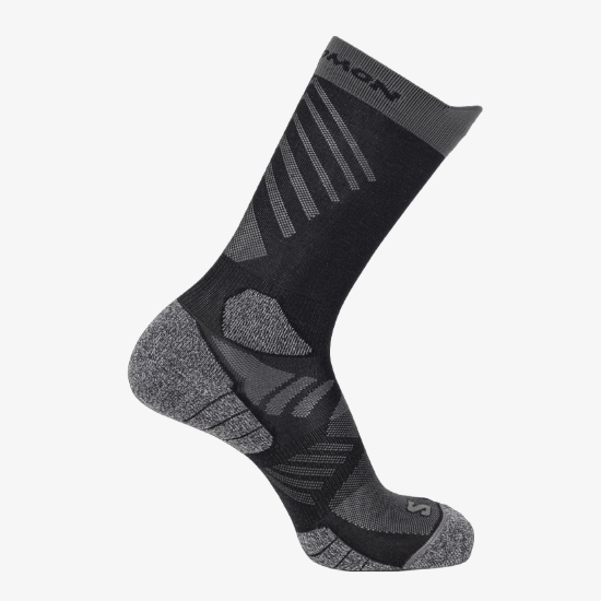SALOMON tekaške nogavice AERO CREW black/castlerock