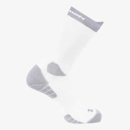 SALOMON tekaške nogavice AERO CREW white
