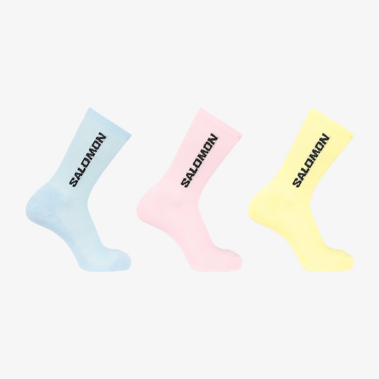 SALOMON nogavice EVERYDAY CREW 3-PACK brunnera blue/dusty yellow/icy pink