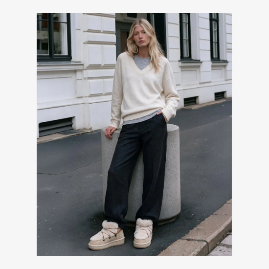 Ženski škornji DFSH370011 NORDIC TRK FUR LOW beige