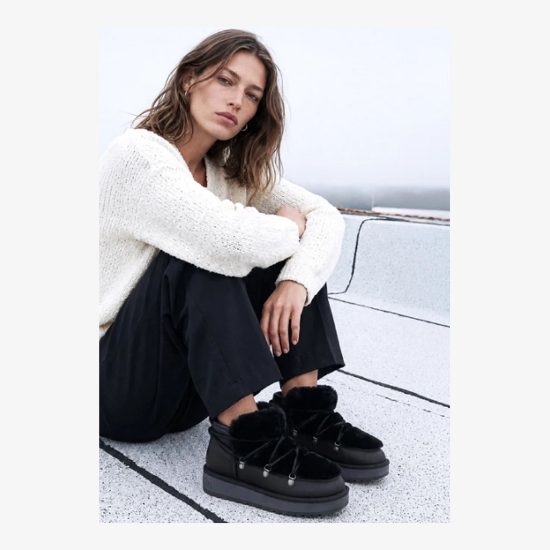 Ženski škornji DFSH370011 NORDIC TRK FUR LOW black