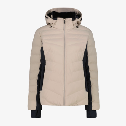 Ženska smučarska bunda 36W0956 P220 SKI JACKET WITH DETACHABLE HOOD kaki