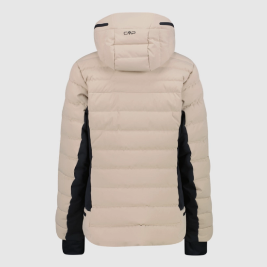Ženska smučarska bunda 36W0956 P220 SKI JACKET WITH DETACHABLE HOOD kaki