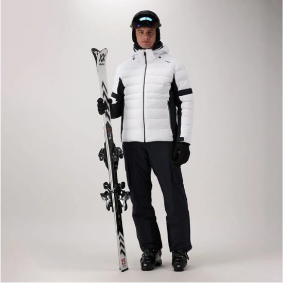 Moška bunda za smučanje 36W0877 A001 SKI JACKET WITH DETACHABLE HOOD bianco