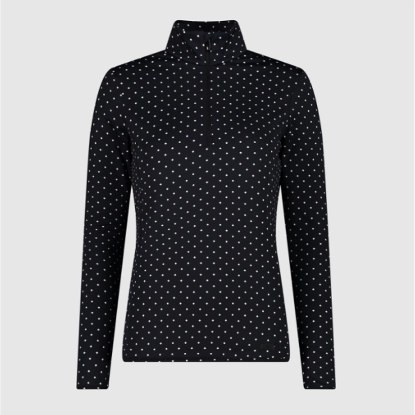 Ženska majica - puli 34L4306 20ZS SOFTECH TURTLENECK WITH ALLOVER PRINT nero bianco