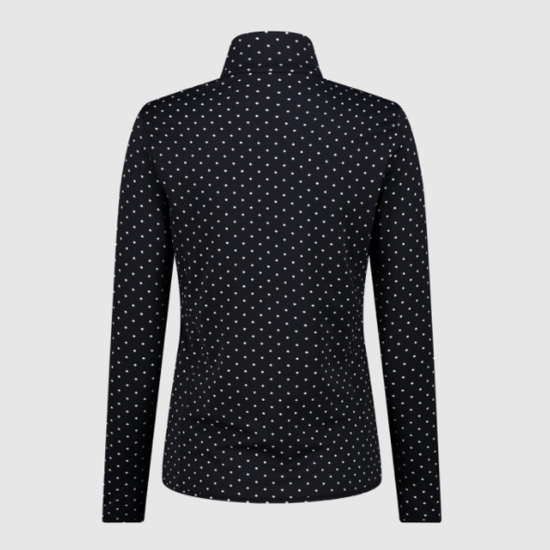 Ženska majica - puli 34L4306 20ZS SOFTECH TURTLENECK WITH ALLOVER PRINT nero bianco