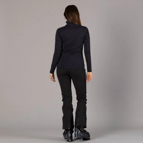 Ženska majica - puli 34L4306 20ZS SOFTECH TURTLENECK WITH ALLOVER PRINT nero bianco