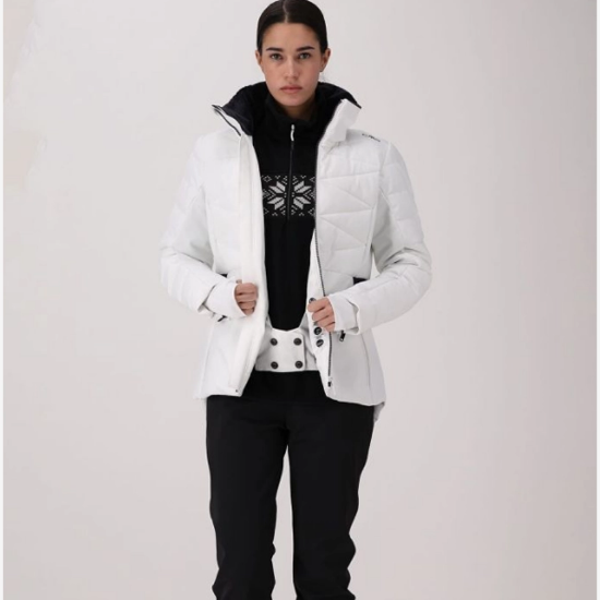 Ženska smučarska bunda 36W0906 A001 HOODED SKI JACKET bianco 