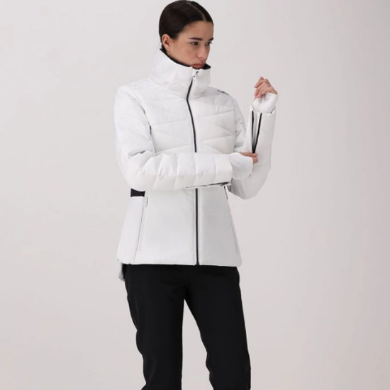 Ženska smučarska bunda 36W0906 A001 HOODED SKI JACKET bianco 
