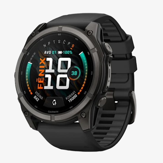 Športna ura FENIX® 9 carbon grey DLC titanium with black silicone band 51 mm 010-04763-11