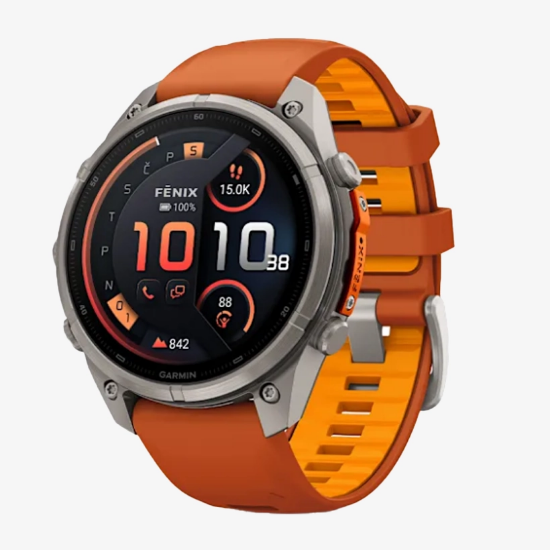 GARMIN športna ura FENIX® 9 PRO INREACH® 010-04336-01 titanium with autumn orange spark orange silicone band 47 mm 