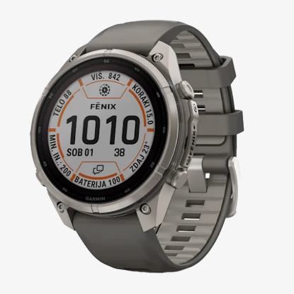 Športna ura FENIX® 9 PRO INREACH® SOLAR 010-04338-01 titanium with pebble grey silicone band 47mm