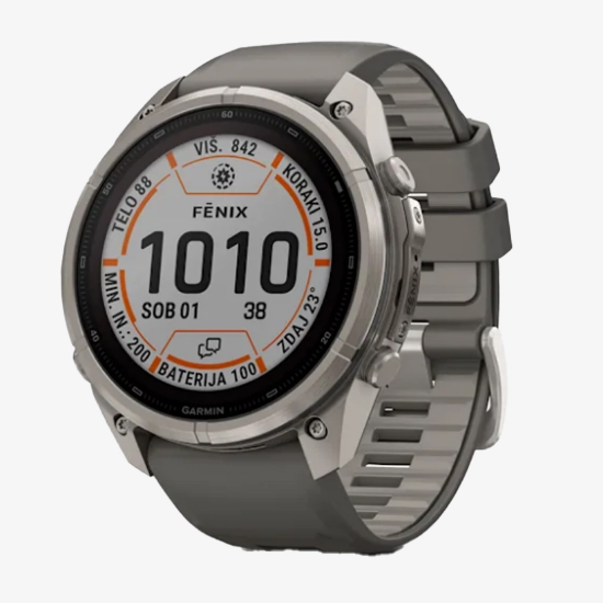 Športna ura FENIX® 9 PRO INREACH® SOLAR 010-04339-01 titanium with pebble grey silicone band 51mm