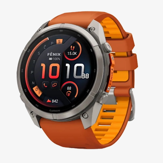 Športna ura FENIX® 9 PRO INREACH®  010-04337-01 titanium with autumn orange spark orange silicone band 51mm